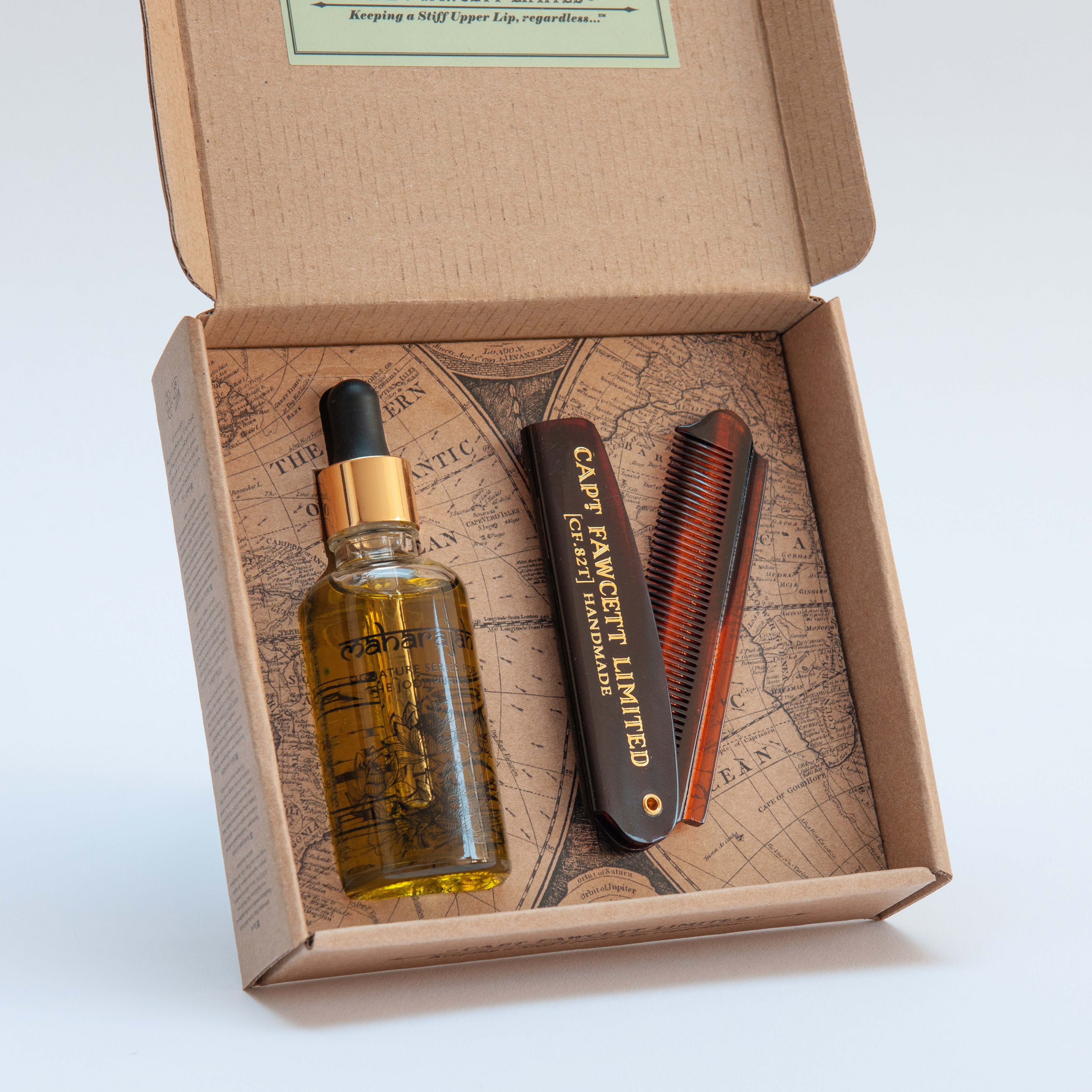 Captain Fawcett's Beard Oil & Beard Comb Gift Set(Maharajah) - BarberSupplies Canada