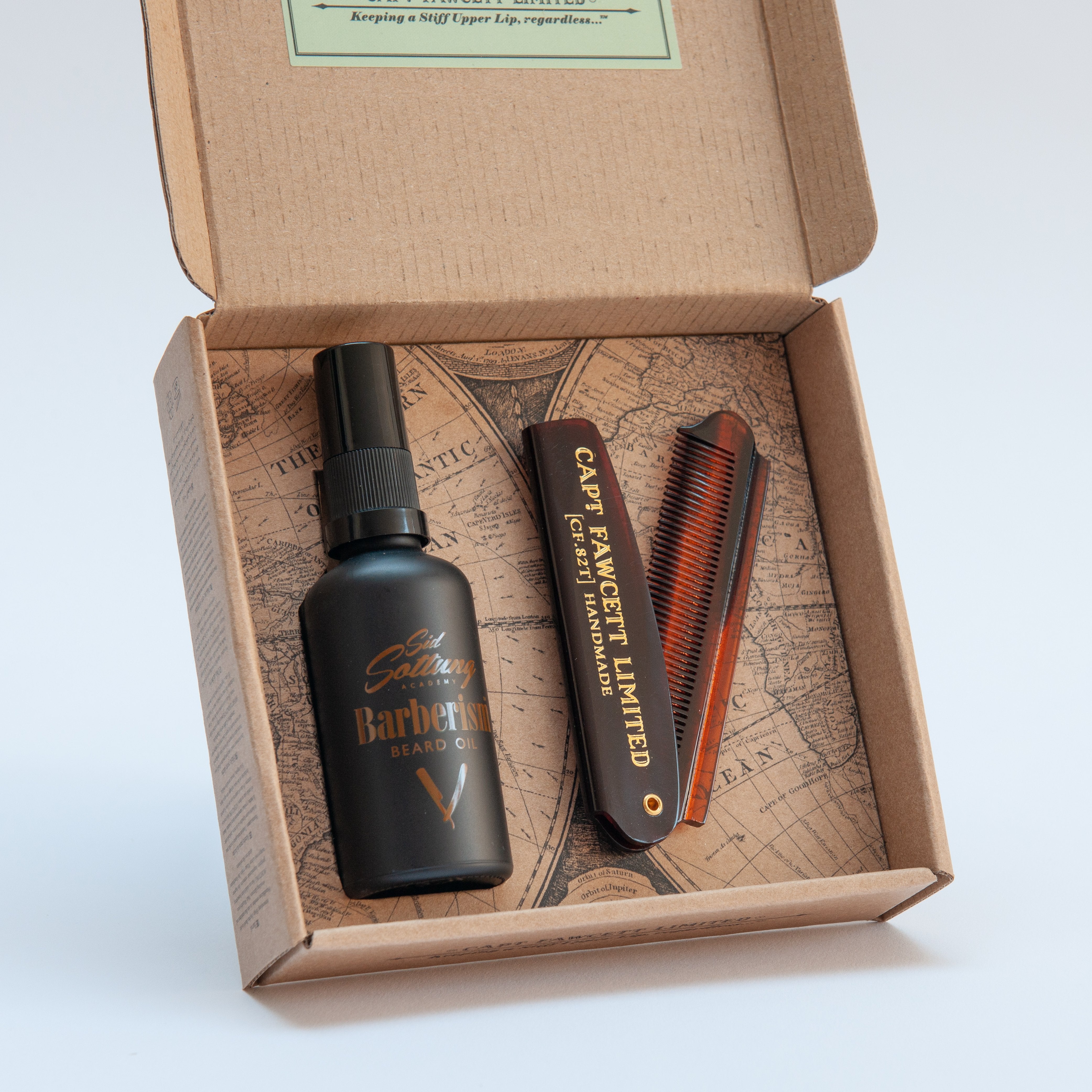 Captain Fawcett's Beard Oil & Beard Comb Gift Set(Barberism) - BarberSupplies Canada