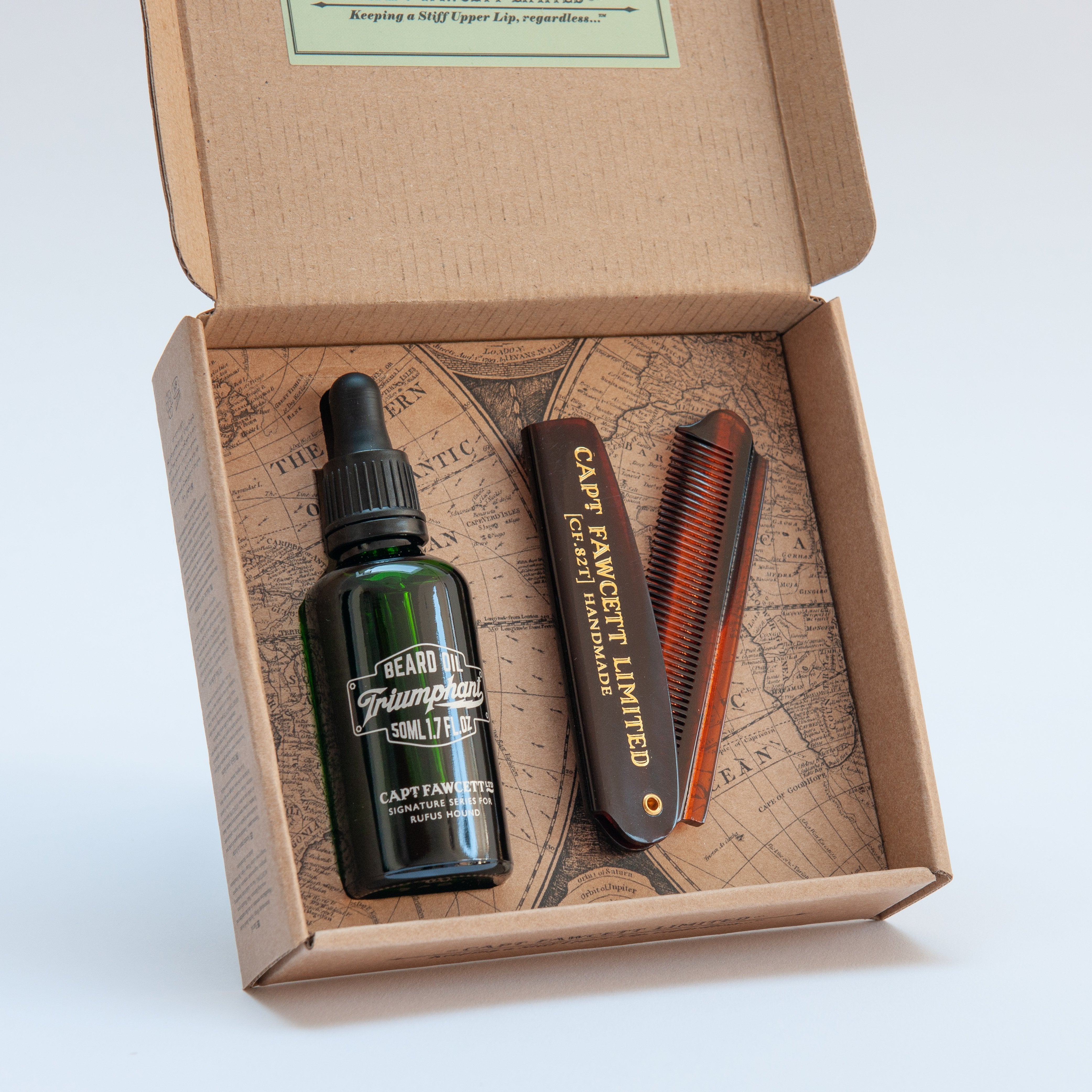 Captain Fawcett's Beard Oil & Beard Comb Gift Set(Triumphant) - BarberSupplies Canada