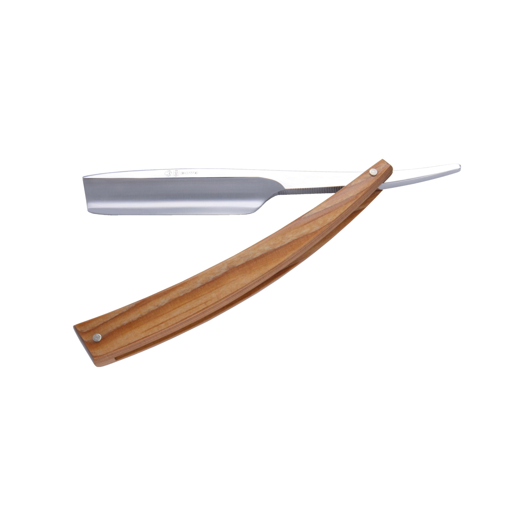 DV-8009145, Dovo Straight Razor EDO, 5/8”, carbon, 1/1 full hollow, Ultra dense spruce wood - BarberSupplies Canada