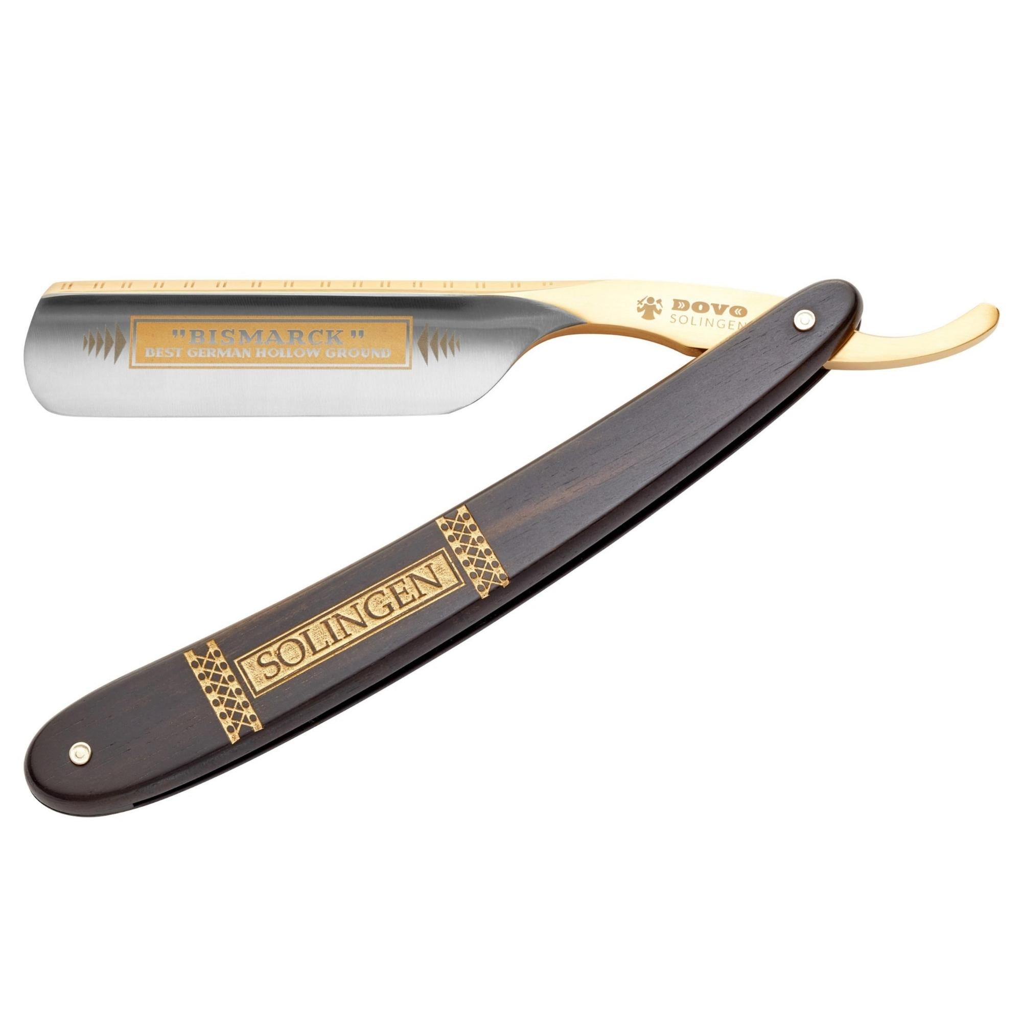 Dovo Bismark Straight Razor, Ebony Wood Handle 6/8 in.. Solingen, Germany - BarberSupplies Canada