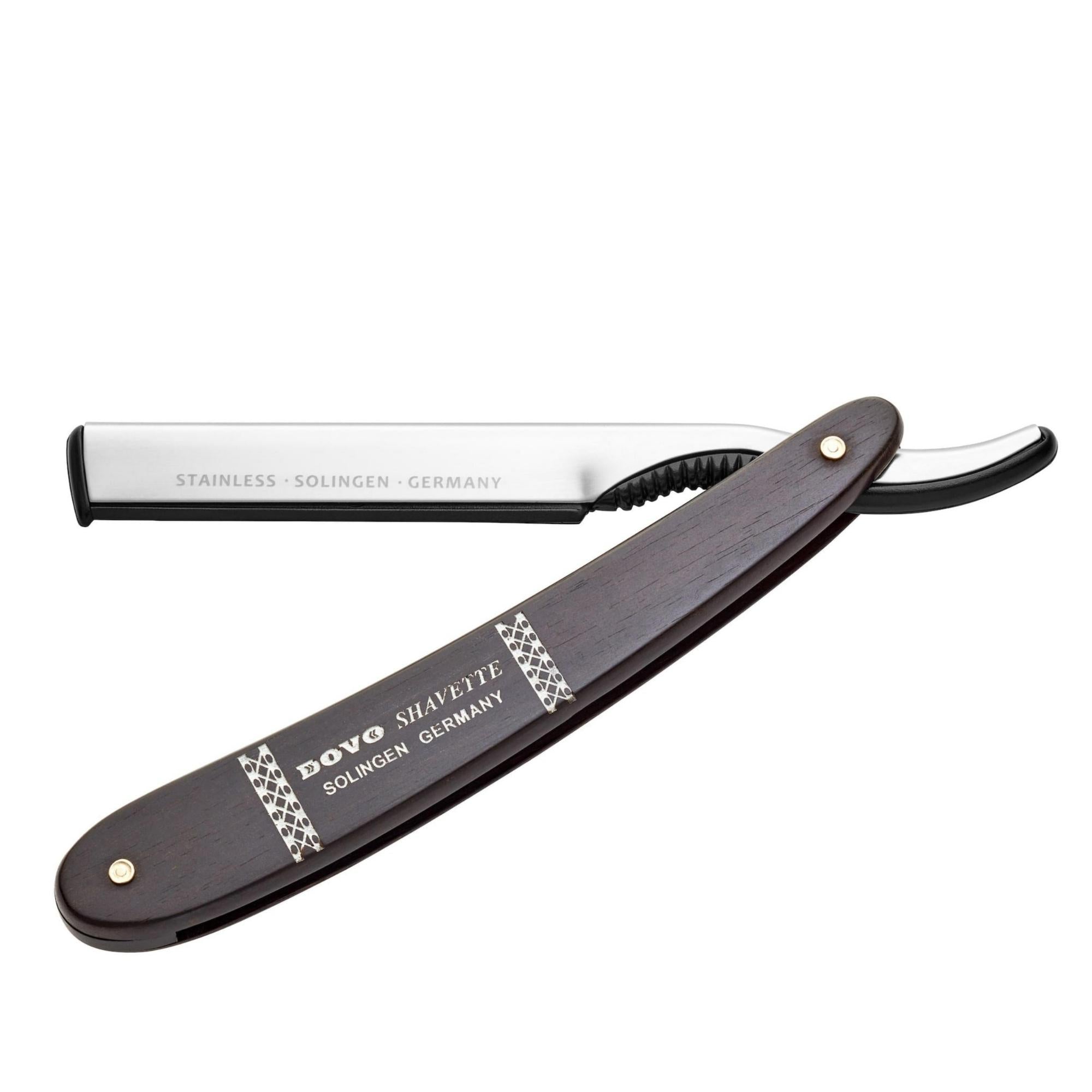 Dovo Stainless Shavette Hair Trimmer, Ebony, with Silver - BarberSupplies Canada