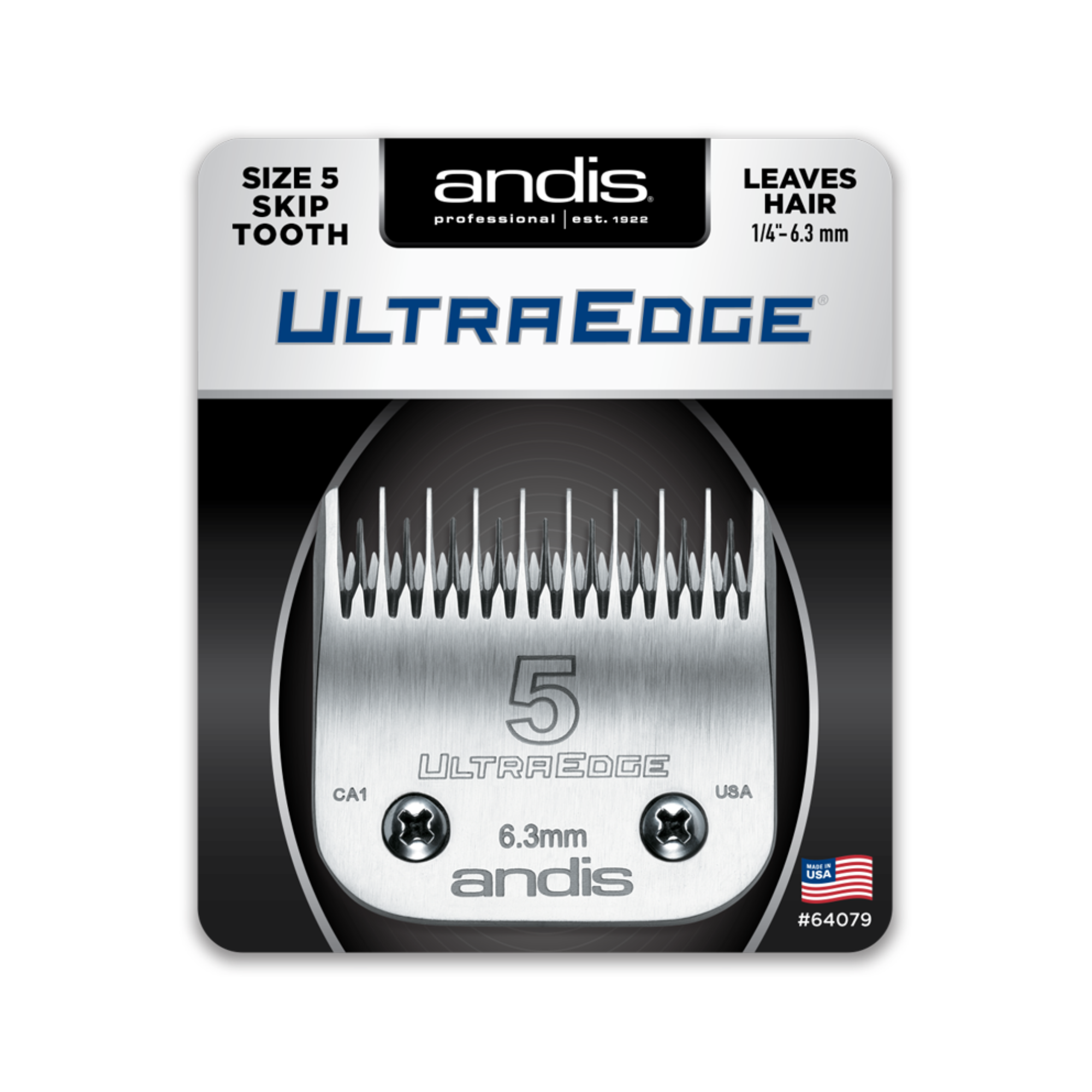 ANDIS Size 5 Skip Tooth - Leaves Hair 1/4 in. - 6.3 mm - BarberSupplies Canada
