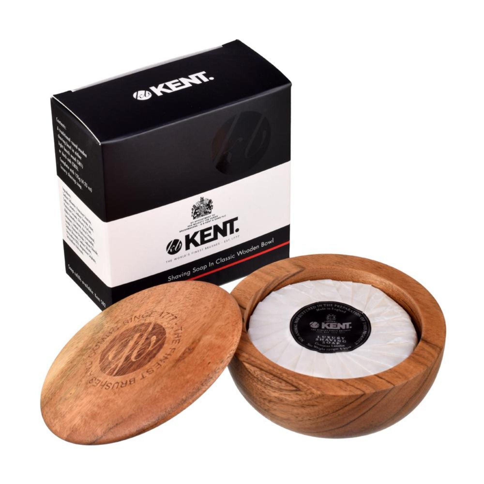 Kent Shaving Soap In Dark Beechwood Shaving Bowl - BarberSupplies Canada