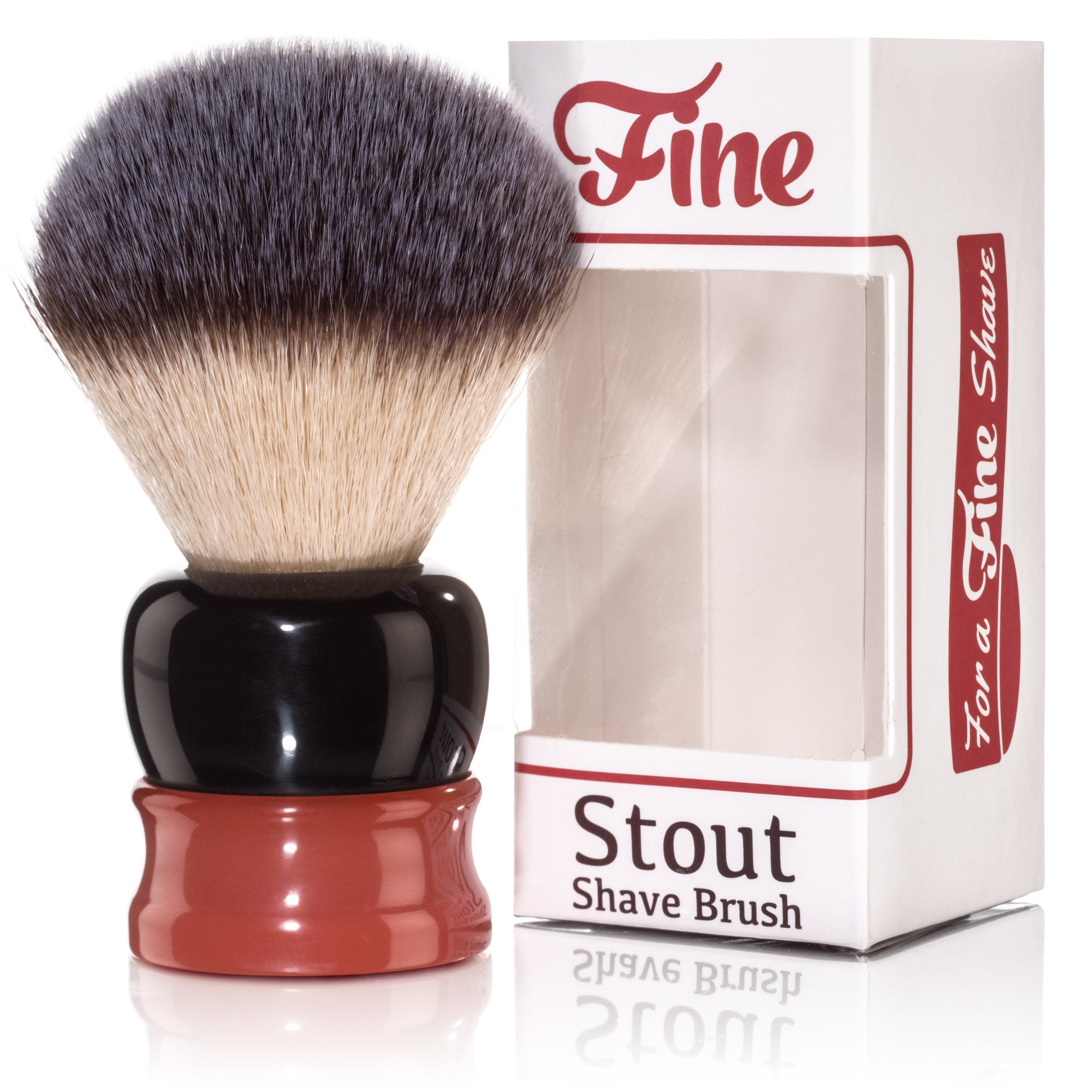 Fine Accoutrements Stout Shaving Brush - Orange/Brown - BarberSupplies Canada
