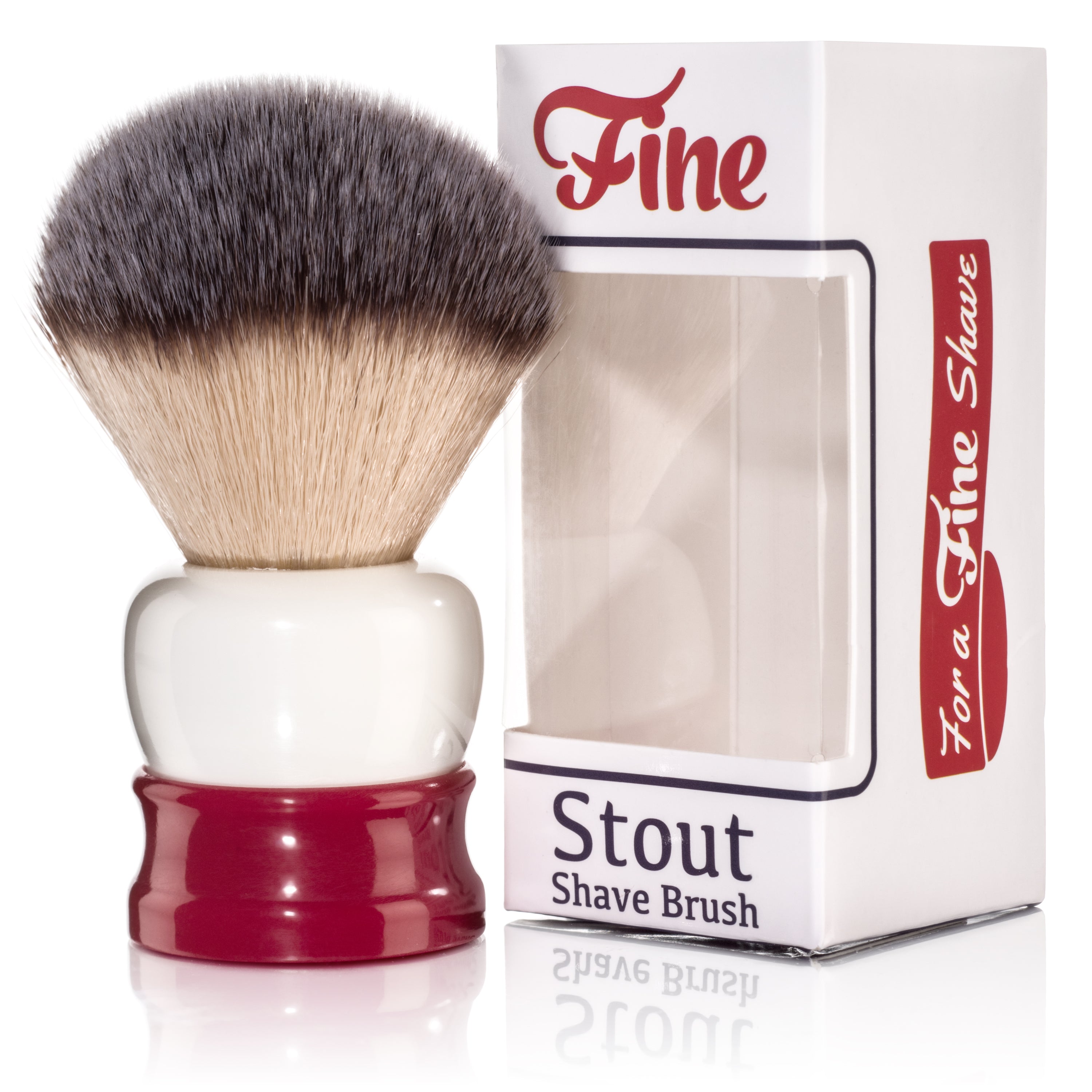Fine Accoutrements Stout Shaving Brush - Red/White - BarberSupplies Canada