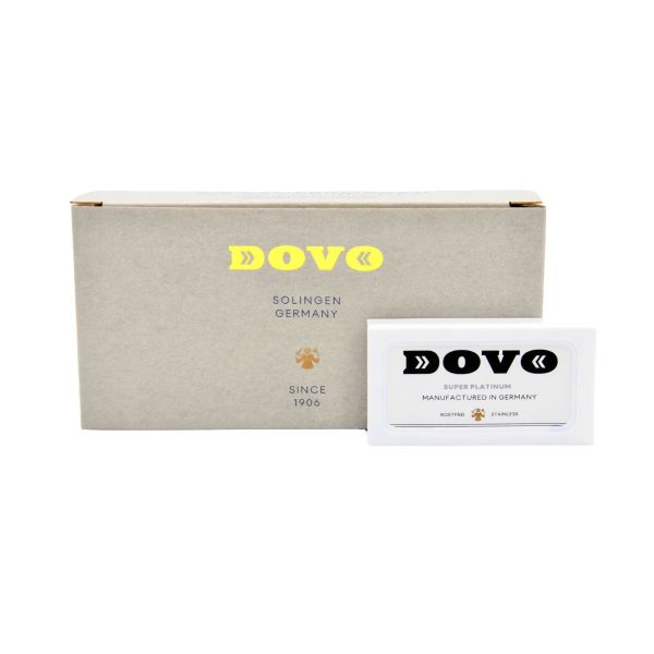 Double-edged DOVO Super Platinum razor blades, MADE IN GERMANY 10 PU: 100 blades - BarberSupplies Canada