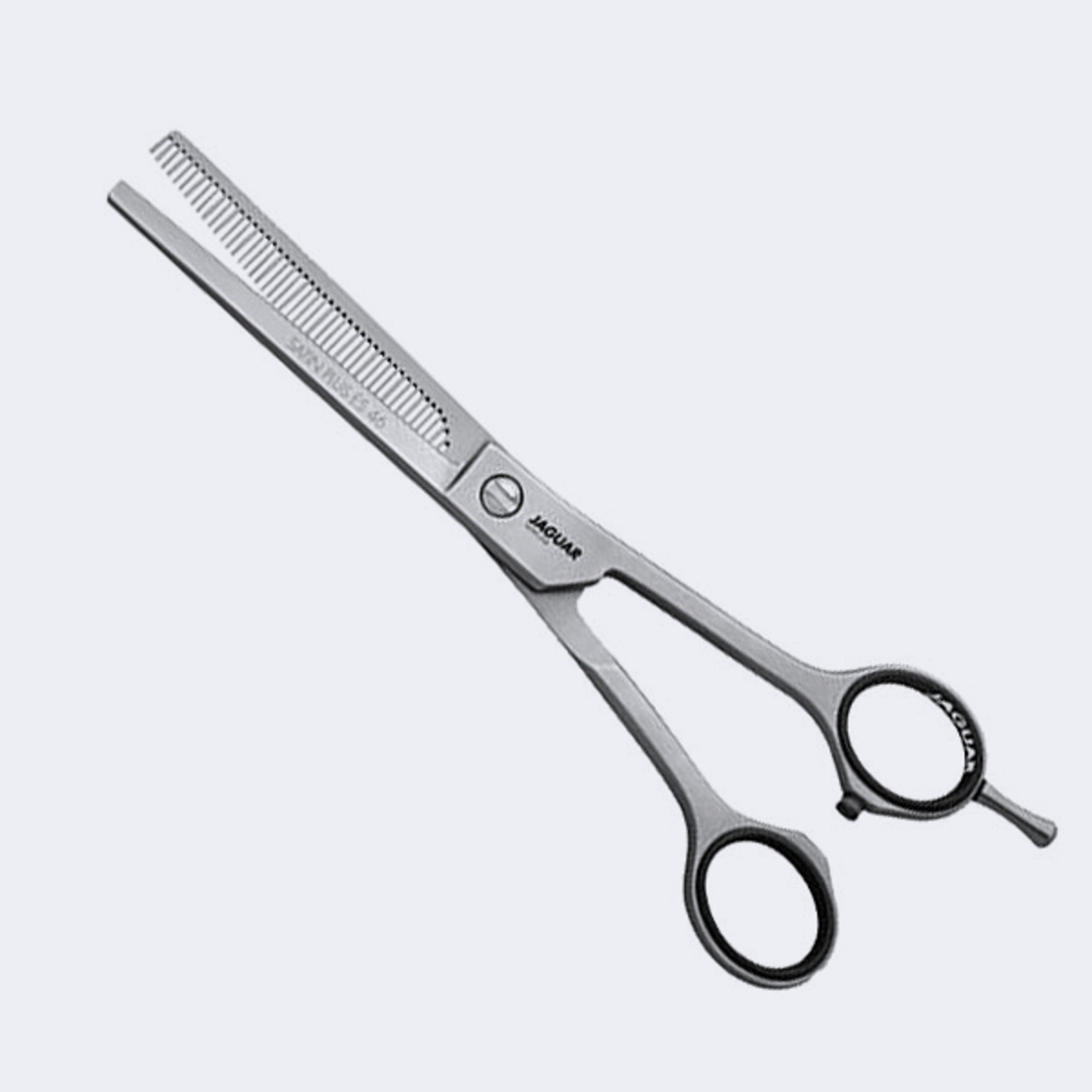 Jaguar German 6.5in Satin Thinning Barbershop & Salon Shears Stainless Steel Texturizing Scissors Steel Cutting Scissors - BarberSupplies Canada