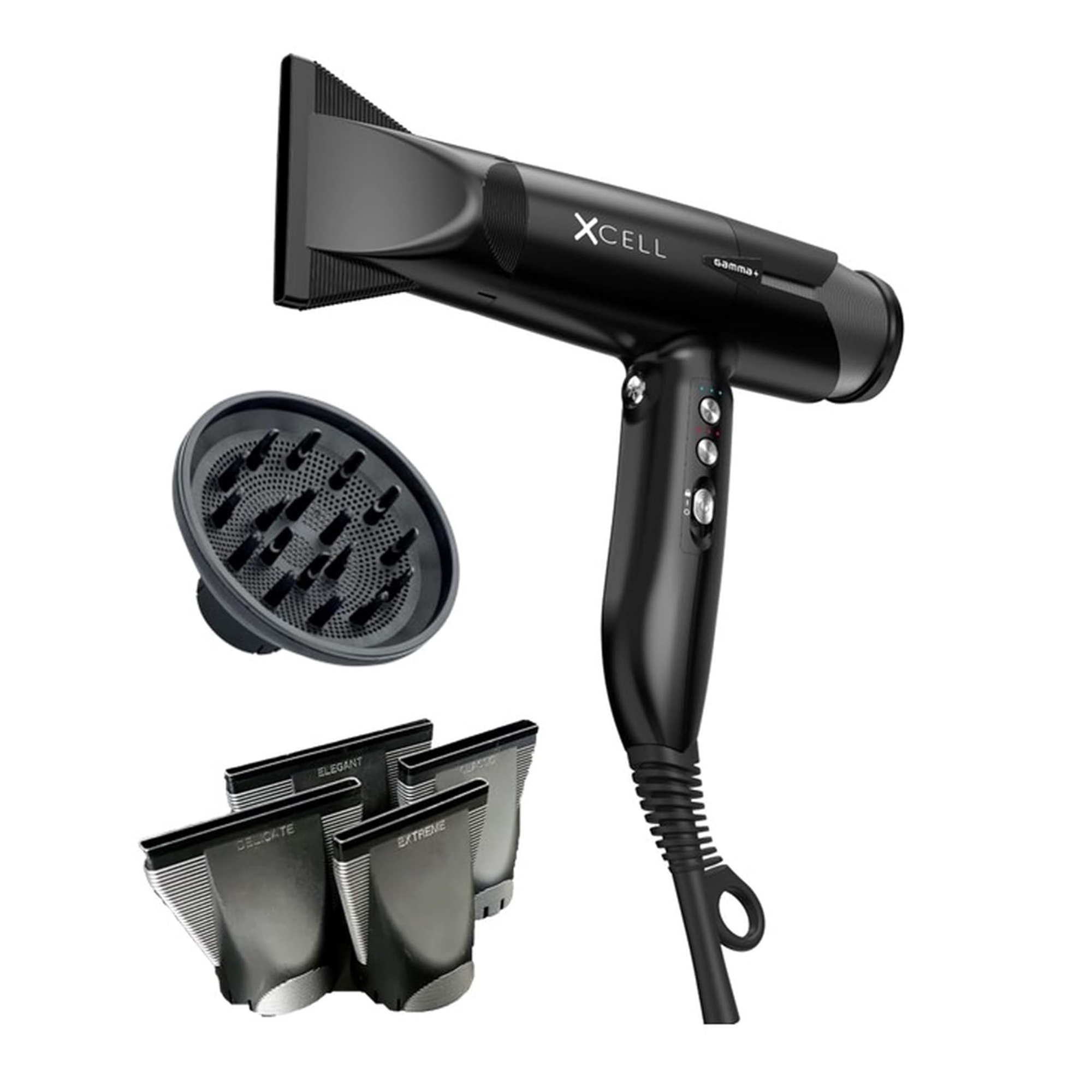 Gamma+ XCell Dryer Matte Black - BarberSupplies Canada