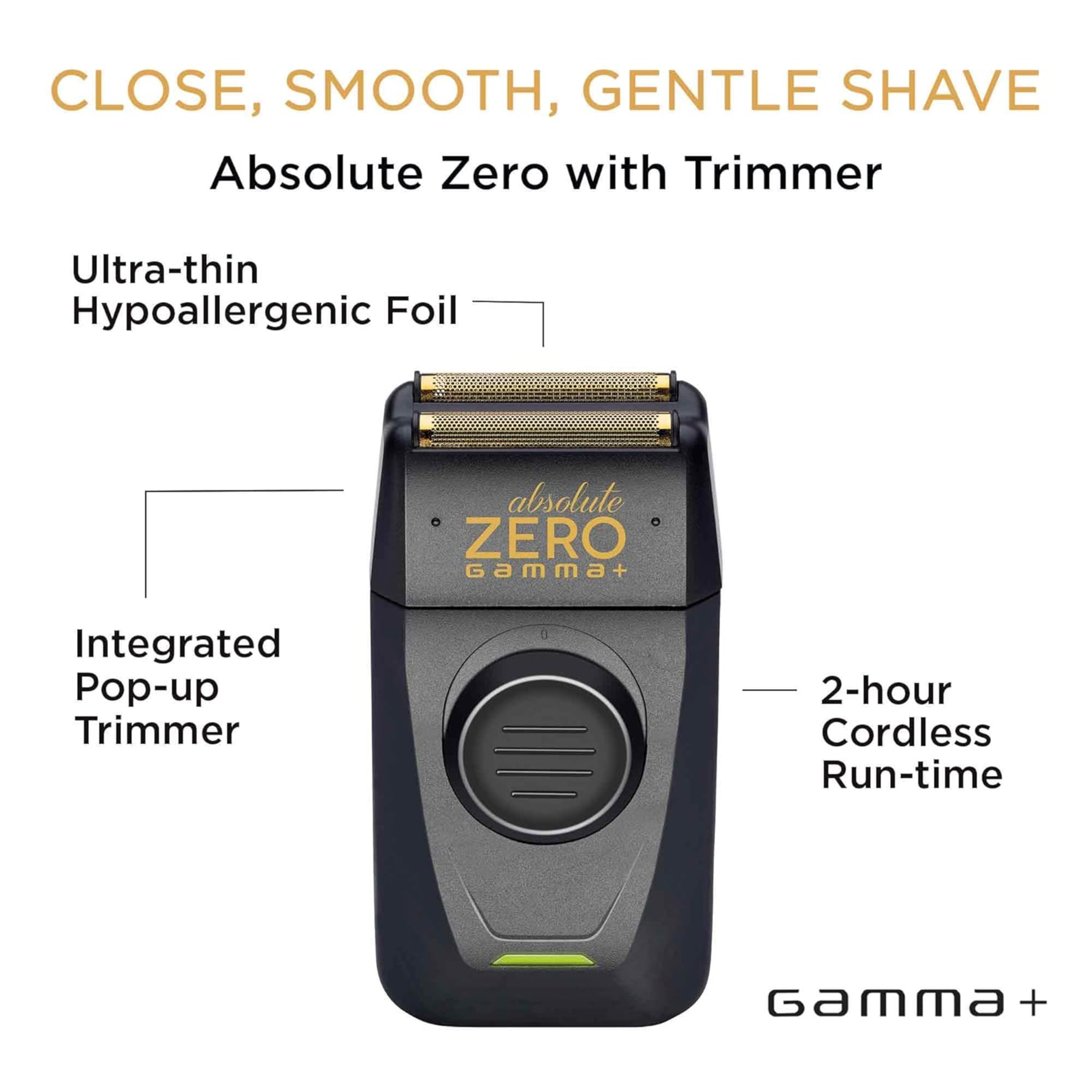 GAMMA+ ABSOLUTE ZERO (BLACK) Shaver - BarberSupplies Canada