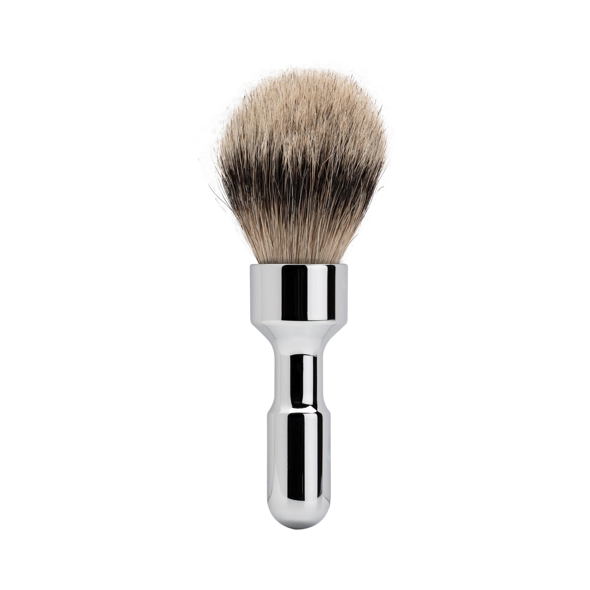 Merkur Shaving Brush, Badger Hair Silver Tip, Bright Chrome, MK-1701001 - BarberSupplies Canada