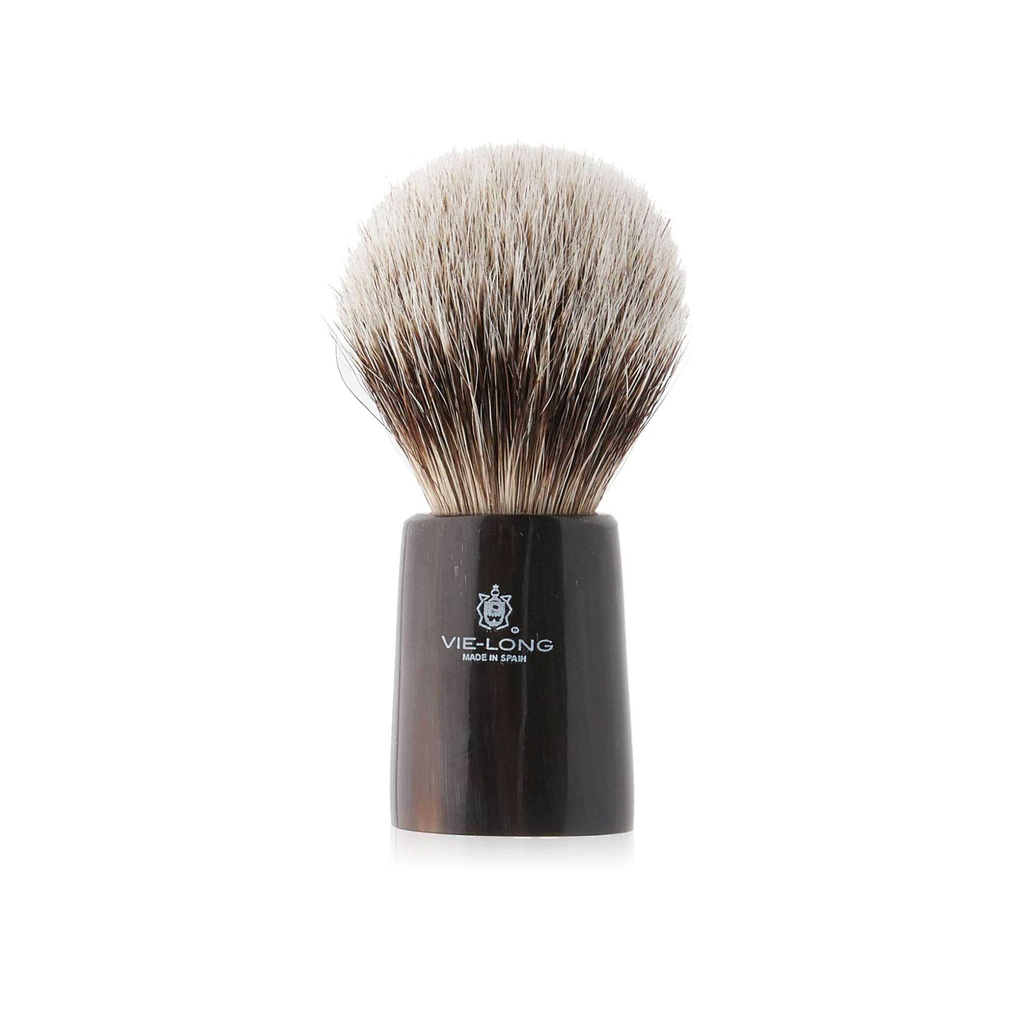 Vie-Long Silver Tip Badger Shaving Brush, Horn Handle - BarberSupplies Canada