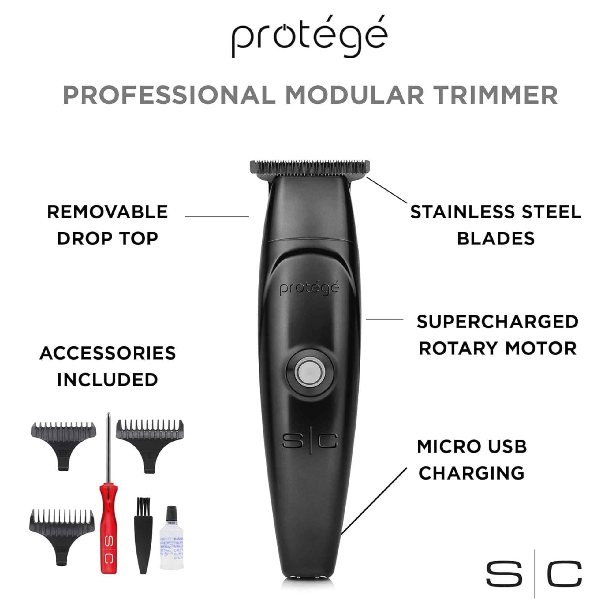 StyleCraft Protge Black Trimmer - BarberSupplies Canada