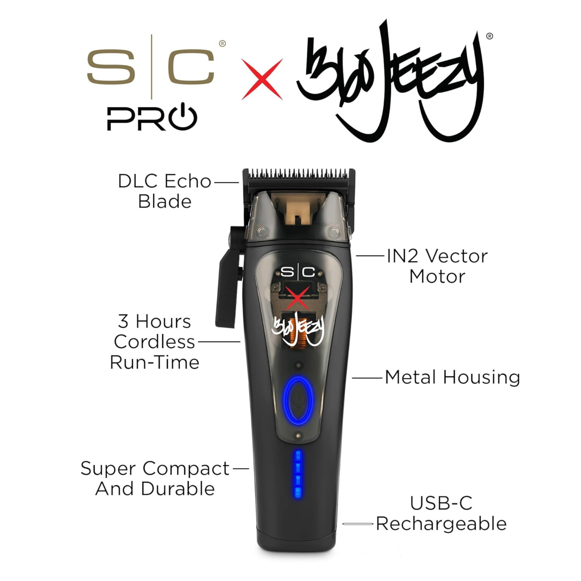 StyleCraft X 360 Jeezy Clipper - Professional Cordless Hair Clipper with IN2 Vector Motor - BarberSupplies Canada