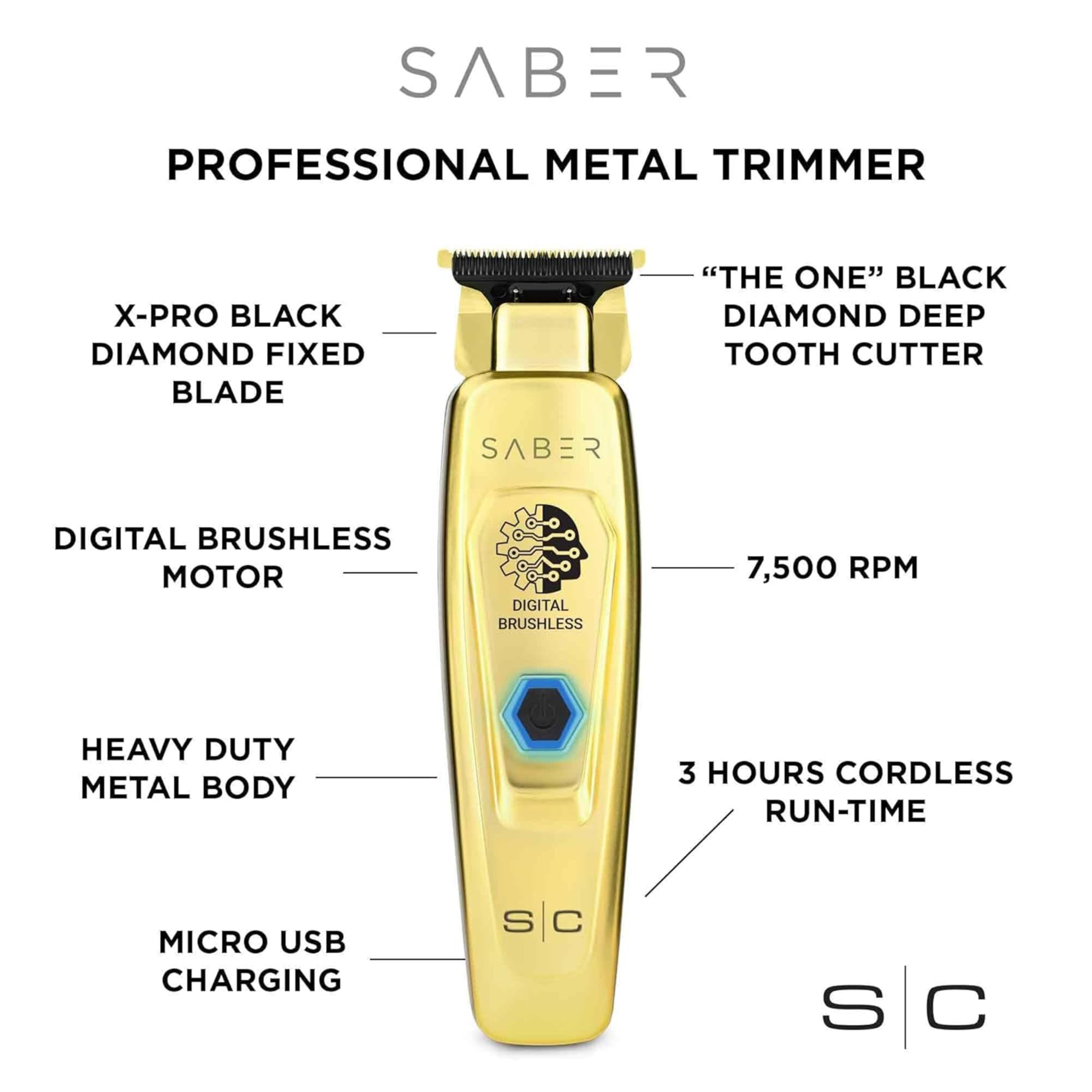 StyleCraft Saber Trimmer (Gold) - BarberSupplies Canada