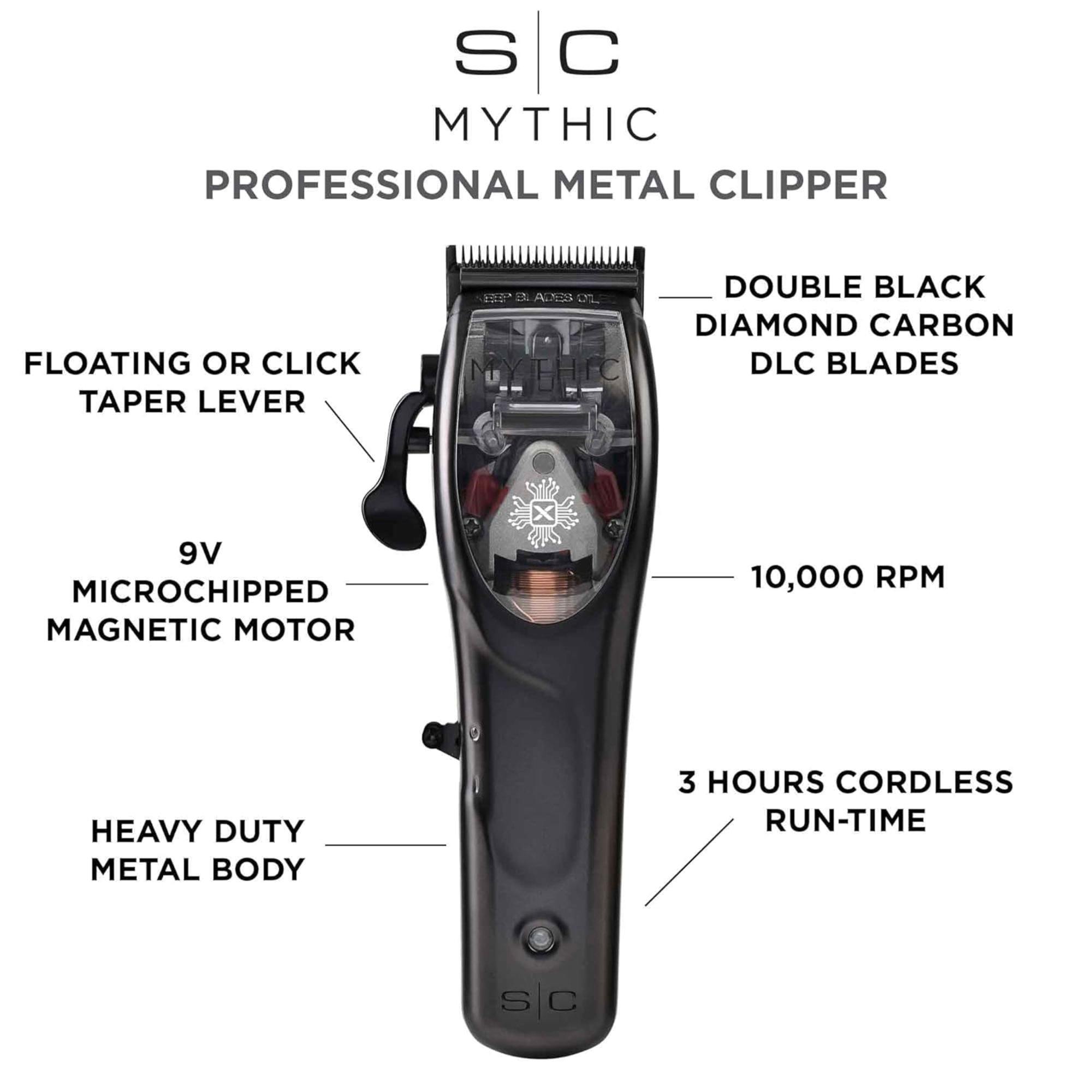 Stylecraft Mythic Professional Microchipped Metal Clipper - BarberSupplies Canada
