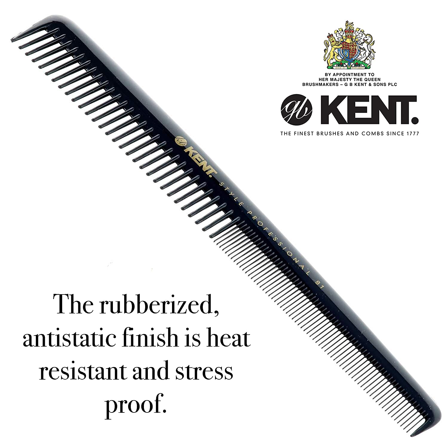 Kent SPC81 Cutting Comb 184mm Shallow Teeth Thick/Fine Hair - BarberSupplies Canada