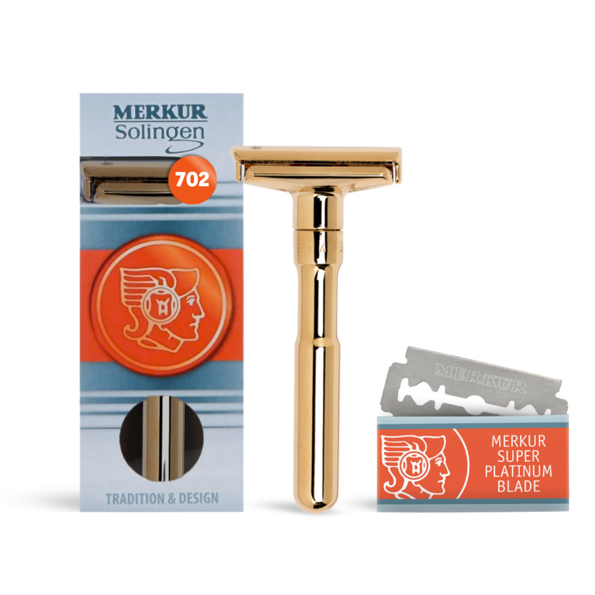 Merkur Futur Adjustable Double Edge Safety Razor with Snap Closure, Gold - BarberSupplies Canada