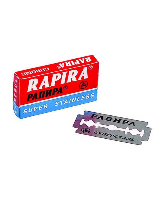 Rapira Double Edge Safety Razor Blades Chrome (5 Blade pack) - BarberSupplies Canada