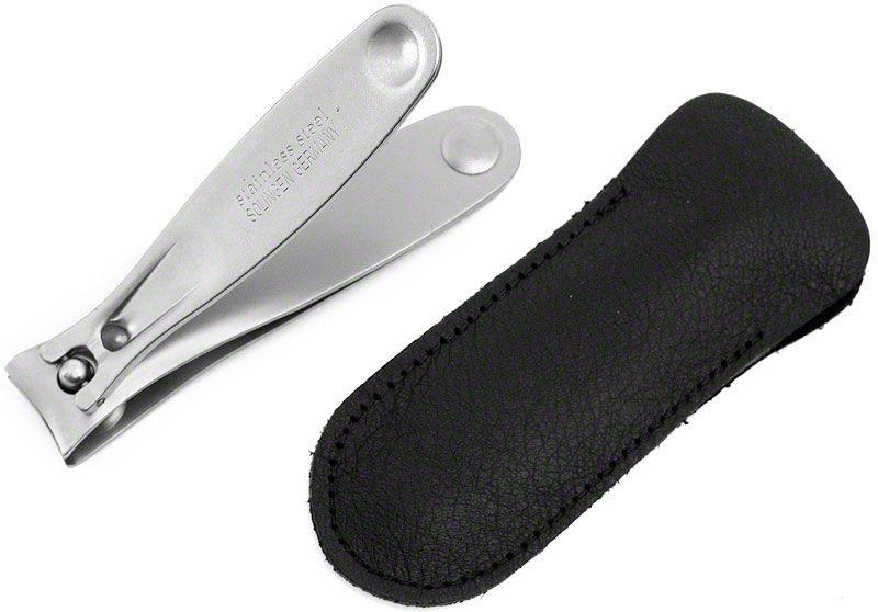 Dovo Stainless Satin Finished Large Nail Clipper, in Leather Sheath - BarberSupplies Canada