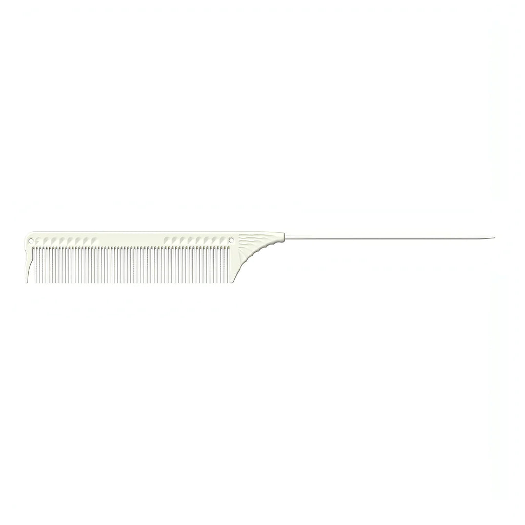 JRL Pin Tail Comb 8.8 in. (White) - BarberSupplies Canada