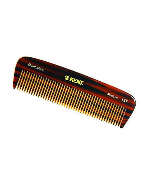 Kent 12T Hand-finished Pocket Comb (139mm/5.5in) - BarberSupplies Canada