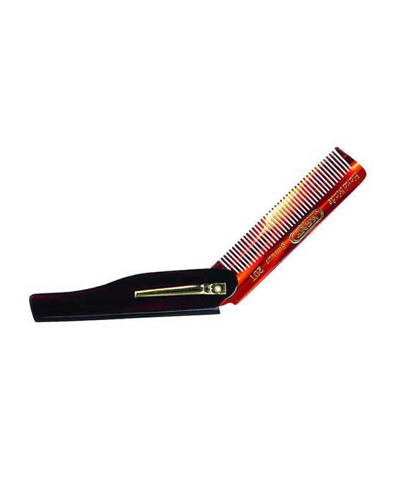 Kent K-20T Comb, Folding Pocket Comb With Clip, Fine ( 167mm) - BarberSupplies Canada