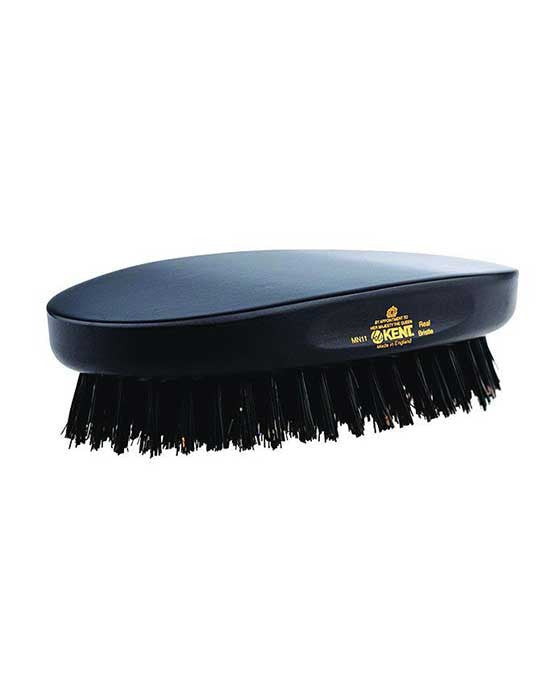 Kent Military Brush, Oval, Black Bristles, Ebonywood - BarberSupplies Canada