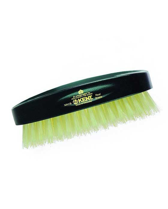 Kent Military Brush, Rectangular, White Bristles, Ebonywood - BarberSupplies Canada