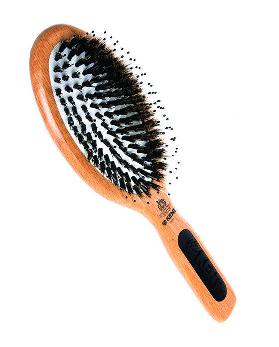 Kent Natural Shine Brush, Large, Cushion Base, Nylon & Bristle Mix - BarberSupplies Canada