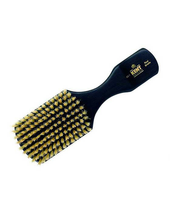 Kent Men's Brush, Rectangular Head, White Bristles, Ebonywood - BarberSupplies Canada