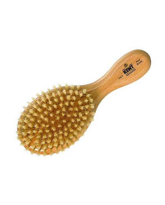 Kent Men's Brush, Oval Head, White Bristles, Beechwood - BarberSupplies Canada