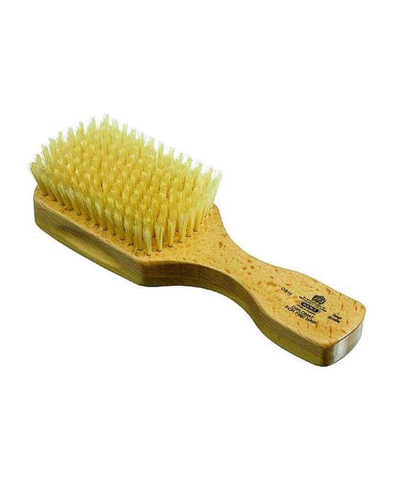 Kent Men's Brush, Rectangular Head,soft White Bristles, Satinwood - BarberSupplies Canada