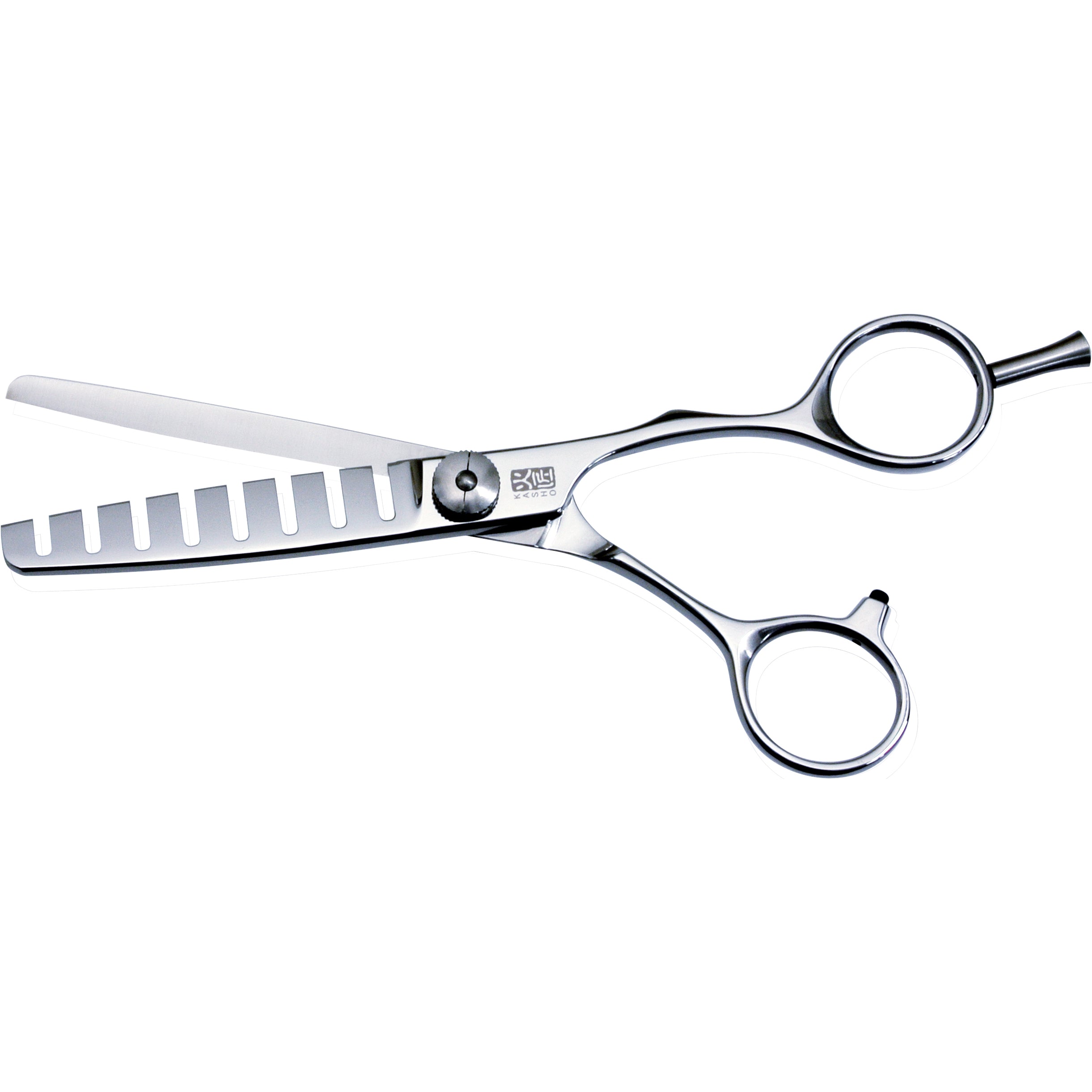 Kasho Japanese 6.0 in. Design Master 8 Tooth Chunker Texturizing Shear Premium Stainless Offset Barbershop & Salon Thinning Scissors - BarberSupplies Canada