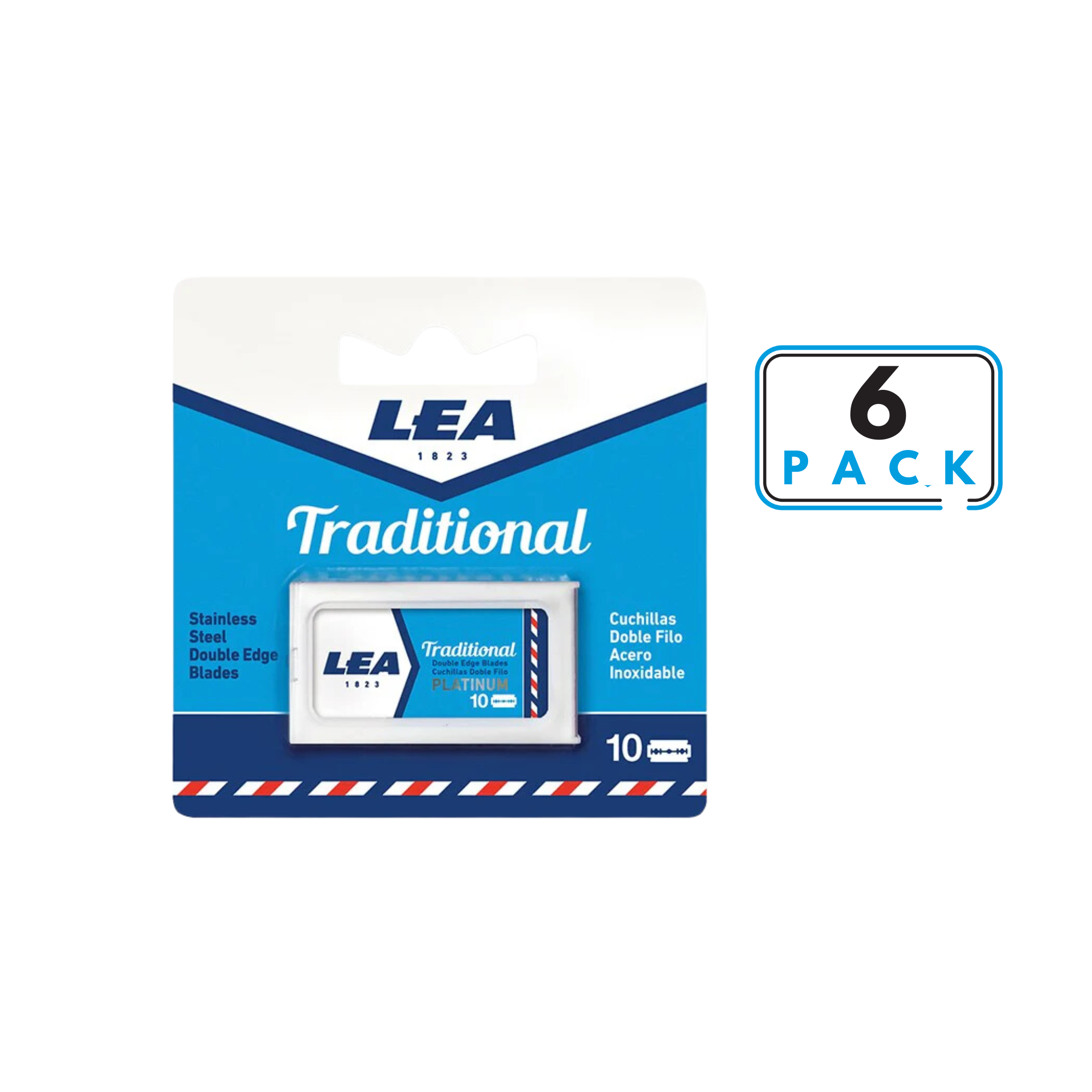 Lea Stainless Steel Double Edge Blades Refill (10 pack) - BarberSupplies Canada