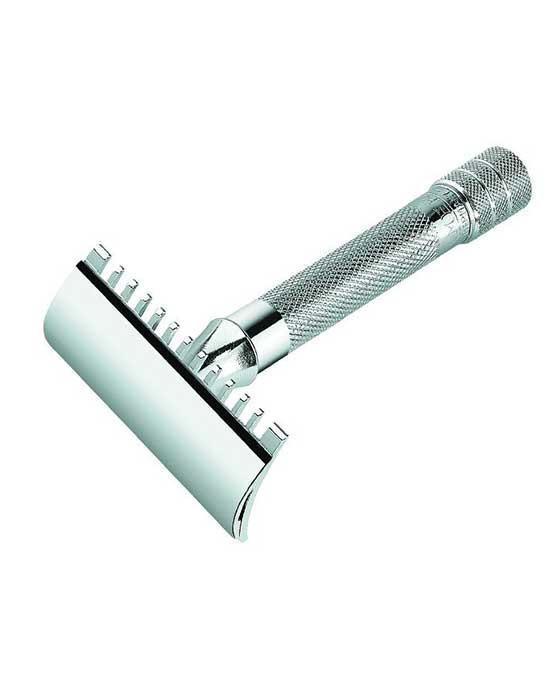 Merkur Double Edge Safety Razor, Open Tooth Comb, Chrome - BarberSupplies Canada
