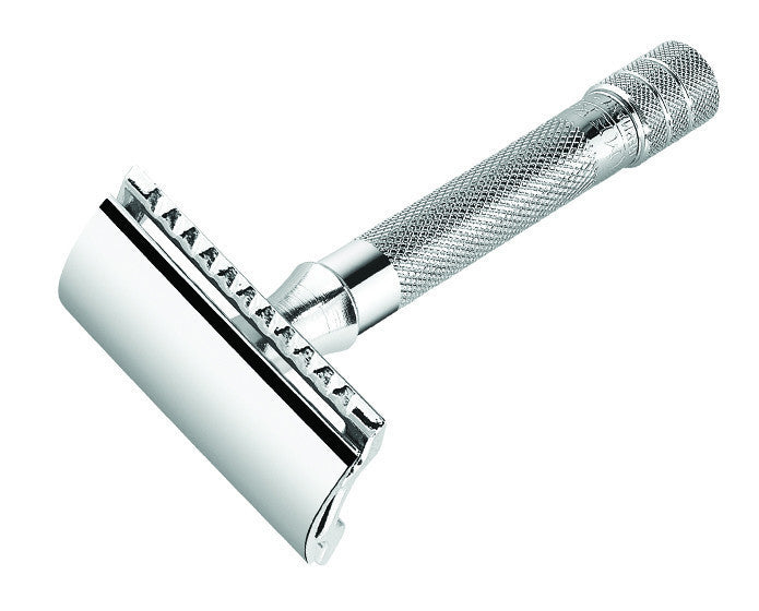Merkur Double Edge Safety Razor, Straight Cut, Chrome - BarberSupplies Canada