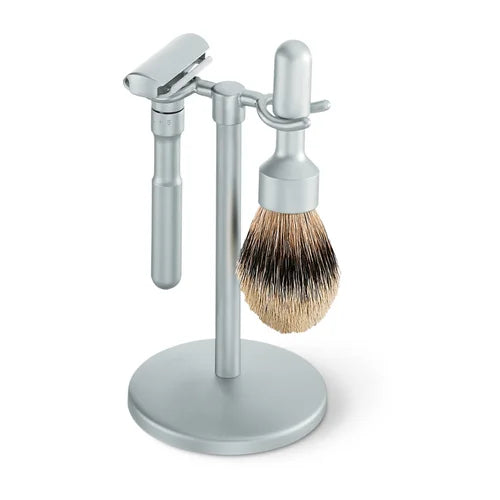 Merkur Stand for Razor and Brush, Matt Chrome, MK-4780002 - BarberSupplies Canada