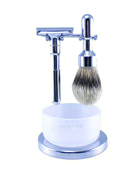 Merkur Future 4pc Double Edge Safety Razor Shaving Set, Polished - BarberSupplies Canada