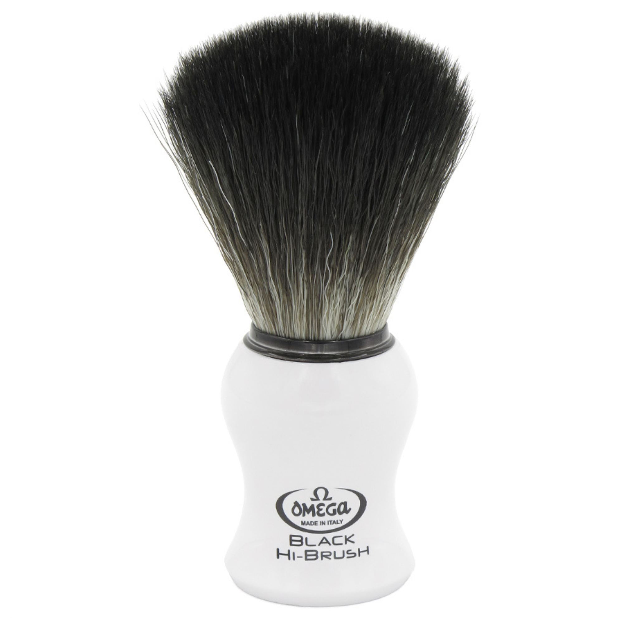 OMG-196745 – 0196745 Omega BLACK Hi-Brush fiber shaving brush - BarberSupplies Canada