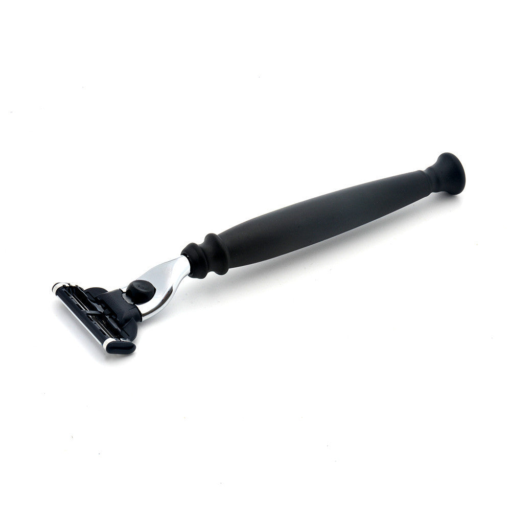 PureBadger Collection Shaving Razor Matte Black Handle - Mach3 Head - BarberSupplies Canada