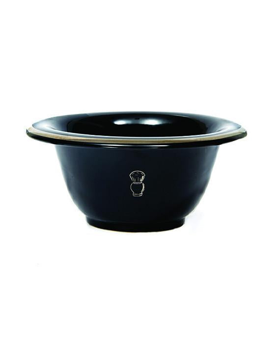 PureBadger Collection Shaving Bowl, Black Porcelain With Silver Rim - BarberSupplies Canada