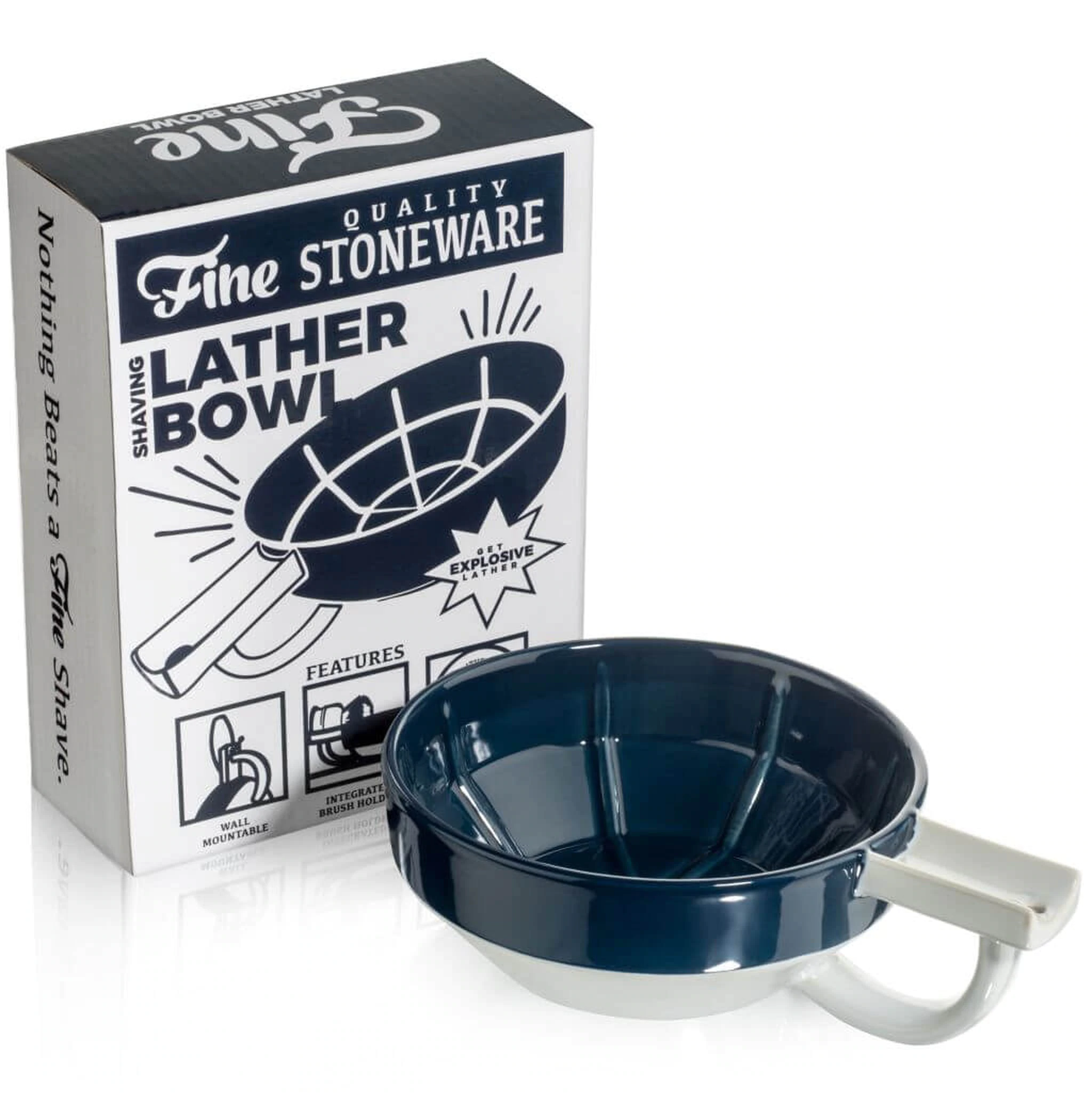 Fine Accoutrements Lather Bowl - Blue/White - BarberSupplies Canada