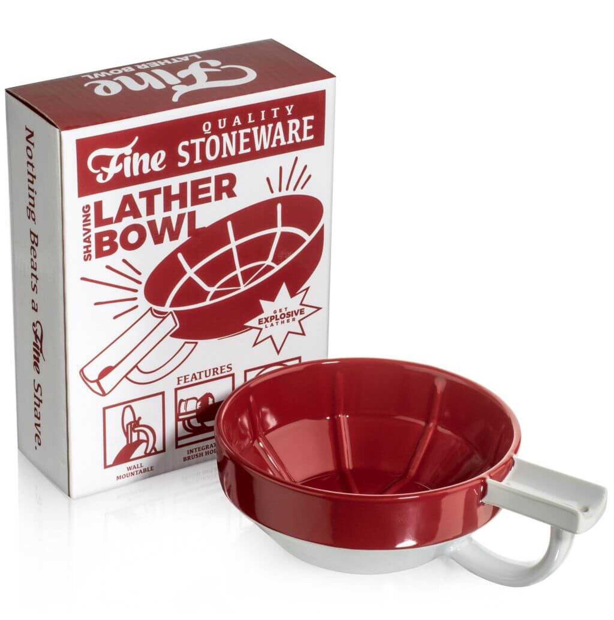 Fine Accoutrements Lather Bowl - Red/White - BarberSupplies Canada