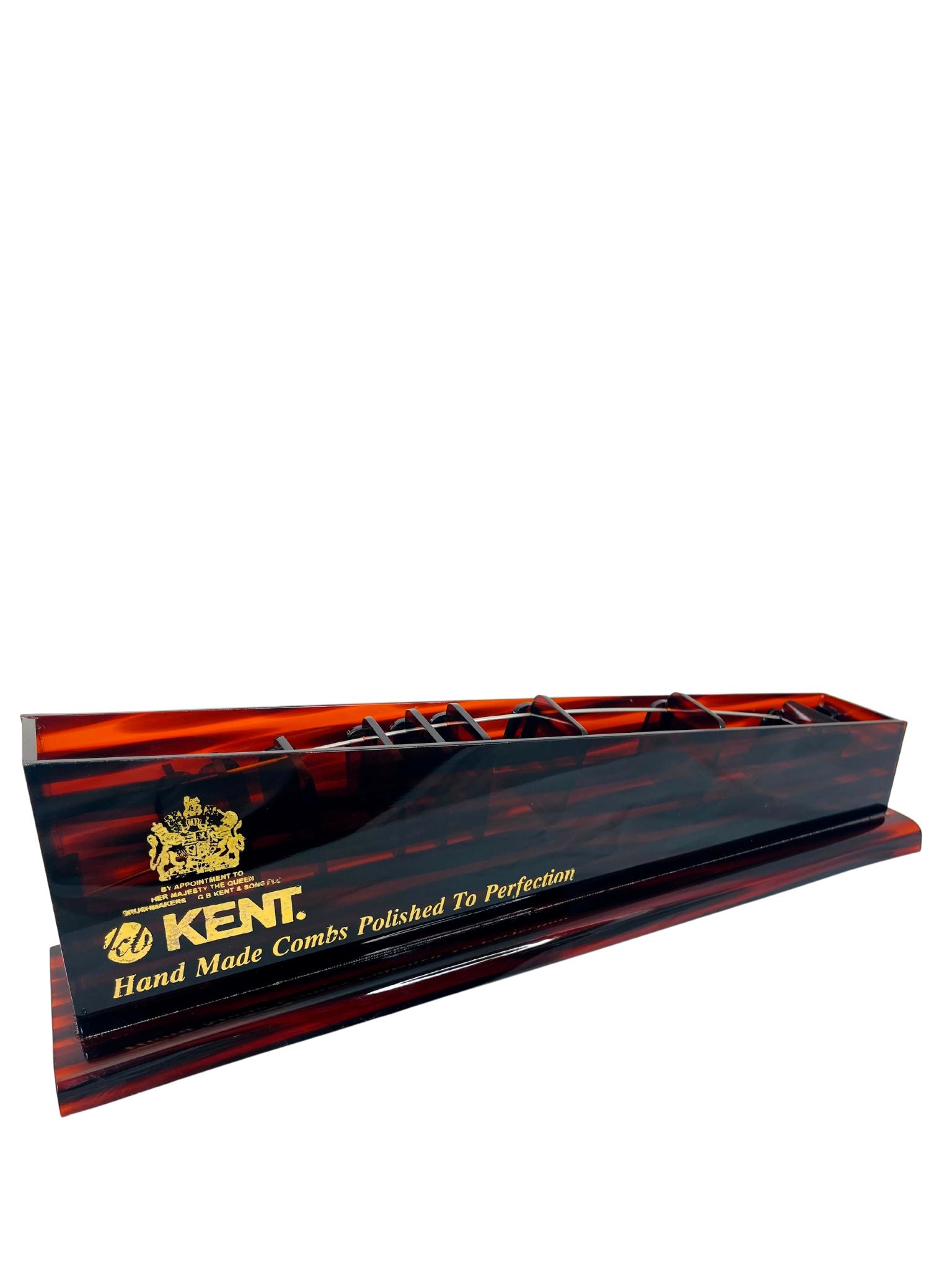 K-ZZZ-COMB-LARGE Kent Counter Display Stand, Large (Brown/Red) - BarberSupplies Canada