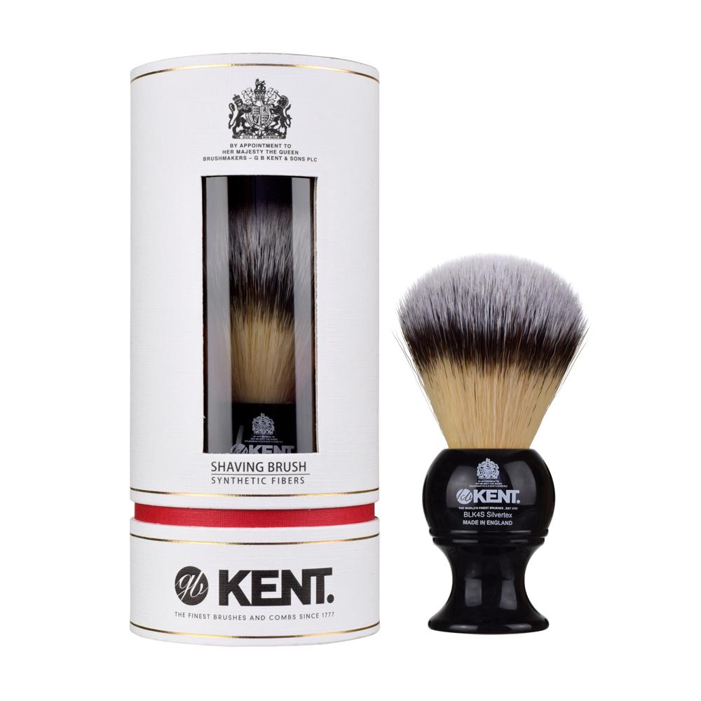 Kent Black Small Synthetic shaving brush - BarberSupplies Canada
