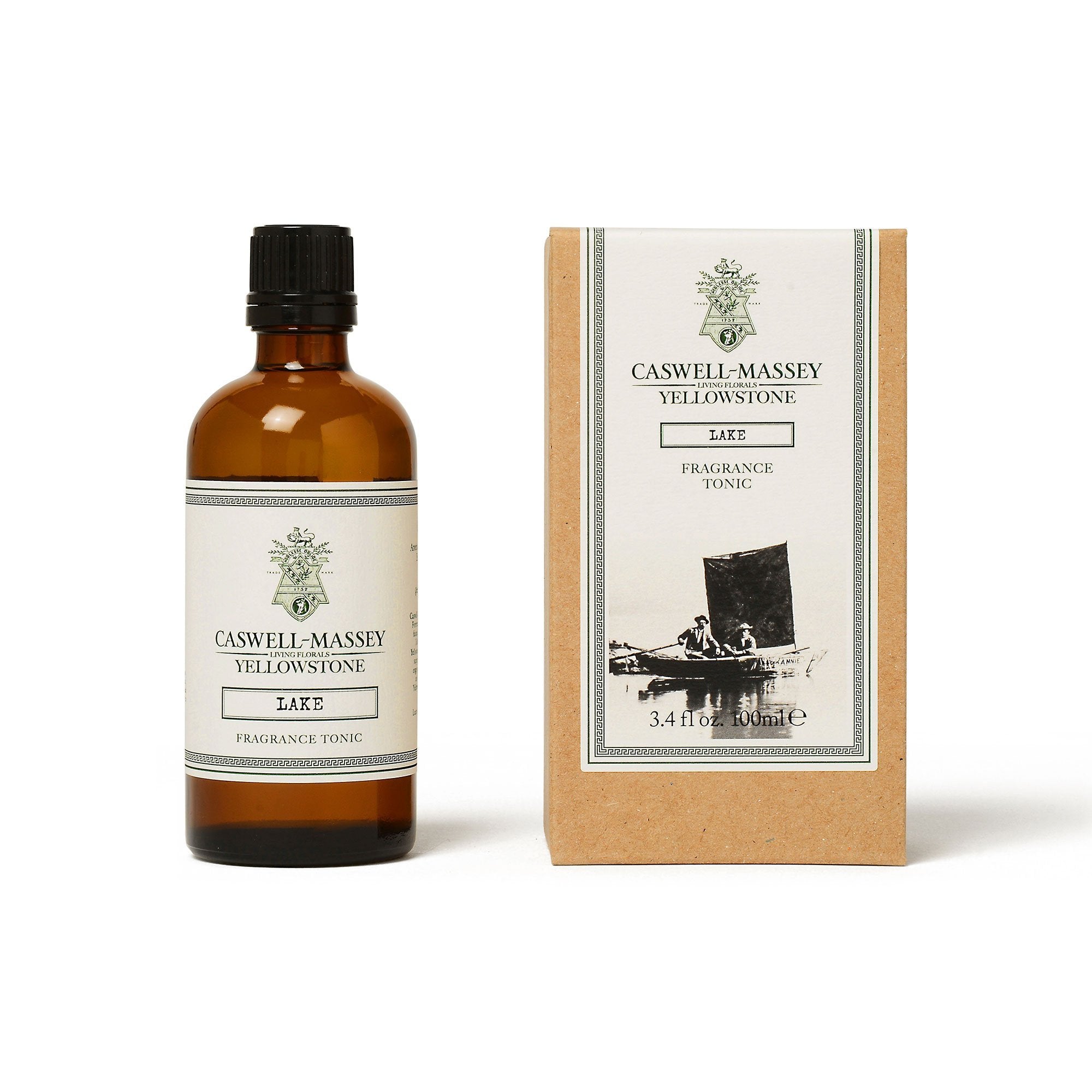 Caswell Massey Yellowstone Living Florals - Lake 100ml Fragrance Tonic in Amber Bottle (Boxed) - BarberSupplies Canada