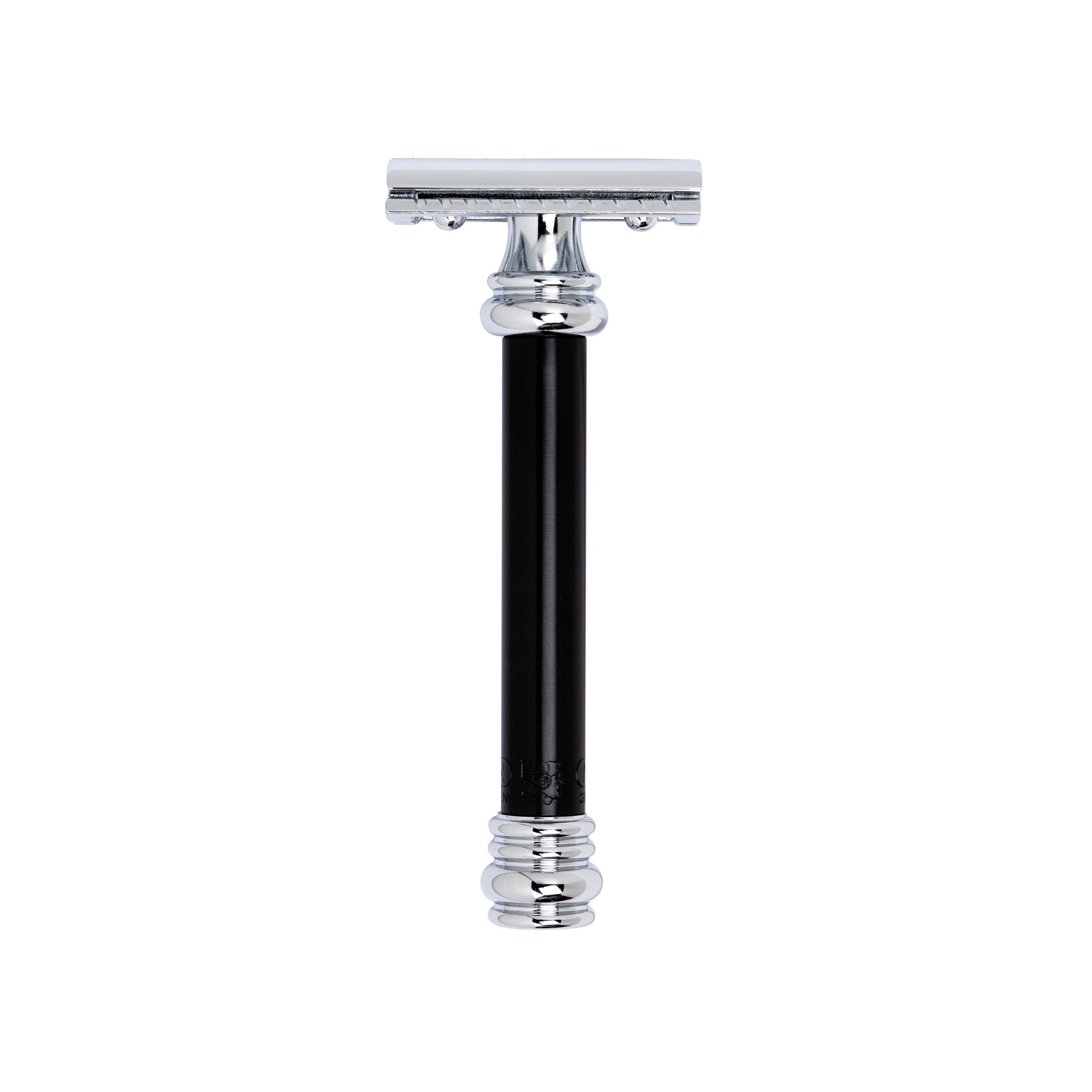 MERKUR Double Edge Safety Razor with Straight Cut and Extra Long Handle in Black - BarberSupplies Canada