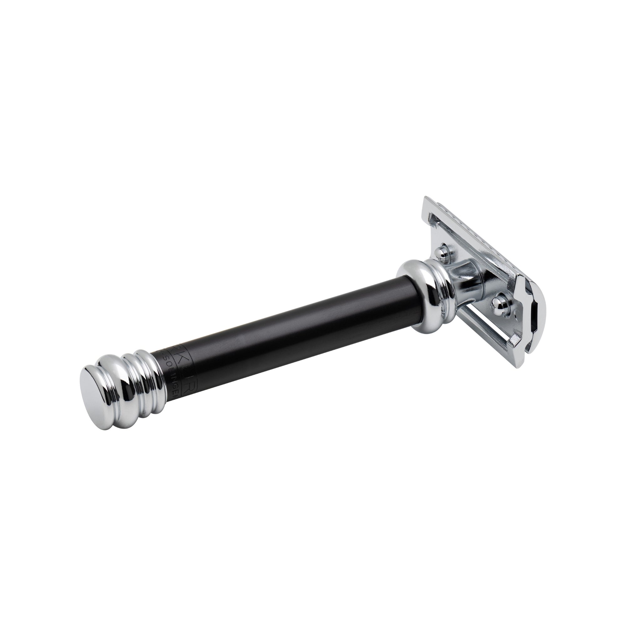 MERKUR Double Edge Safety Razor with Straight Cut and Extra Long Handle in Black - BarberSupplies Canada