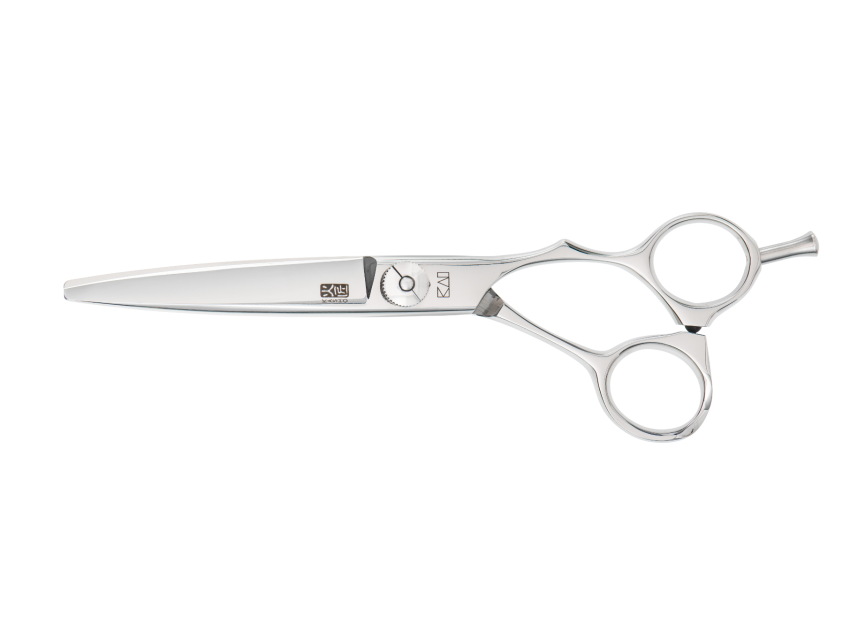 Kasho Japanese 6.0 in. Green Shear Sasa Premium Stainless Offset Barbershop & Salon Cutting Scissors - BarberSupplies Canada